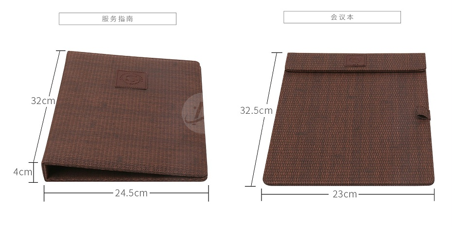 褐色酒店皮具用品套装产品展示